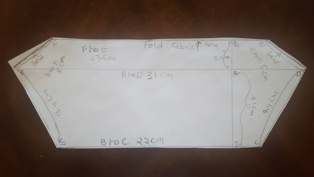 Pattern for the face mask to draw