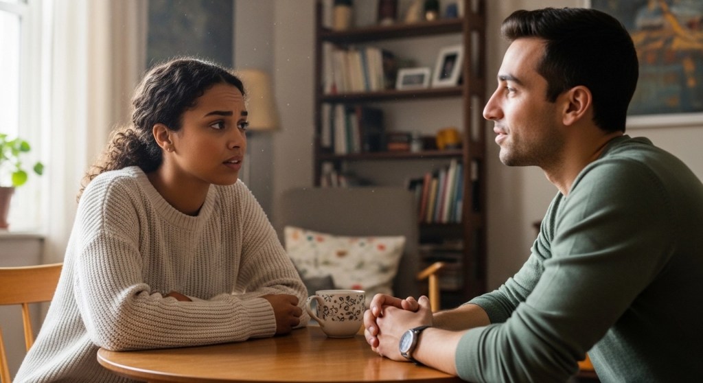 Two friends having a warm honest conversation about borrowing money as an alternative to emergency loans