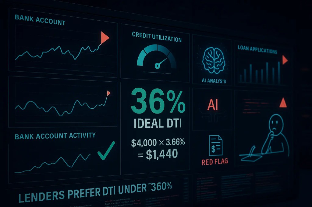 AI-powered lender surveillance dashboard monitoring borrower financial behavior in real time